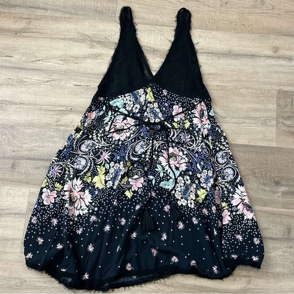 Intimately Free People Black Floral Boho Lace Longwood Slip Dress size X-small - Picture 9 of 9